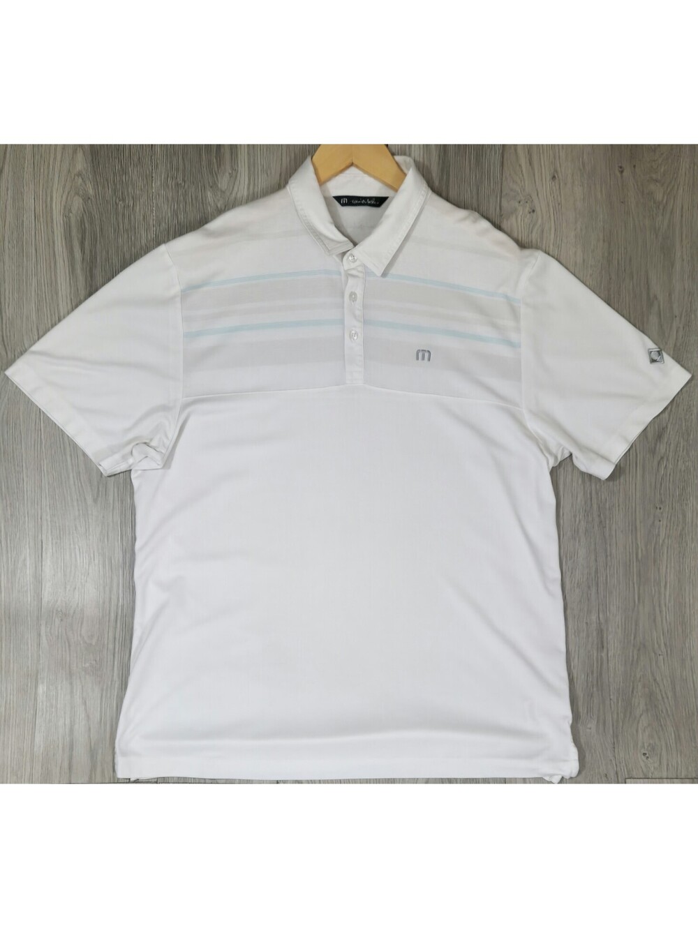 Travis Mathew XLWhite Cotton/Poly Golf Shirt Silver Creek County Club #12